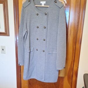 Soft Surroundings Gray Double-Breasted Coat